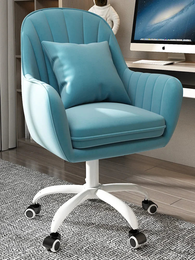 Cute Desk Chair For Girls Pink Ergonomic Computer Swivel Chair Adjustable Height Plush Padded Study Chair Bedroom Dorm Office