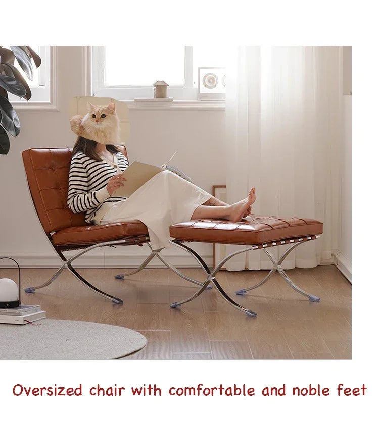 Designer Basarona Single Sofa Chair Balcony Business Guest Negotiation Reception Office Living Room Bedroom Leisure Furniture HY