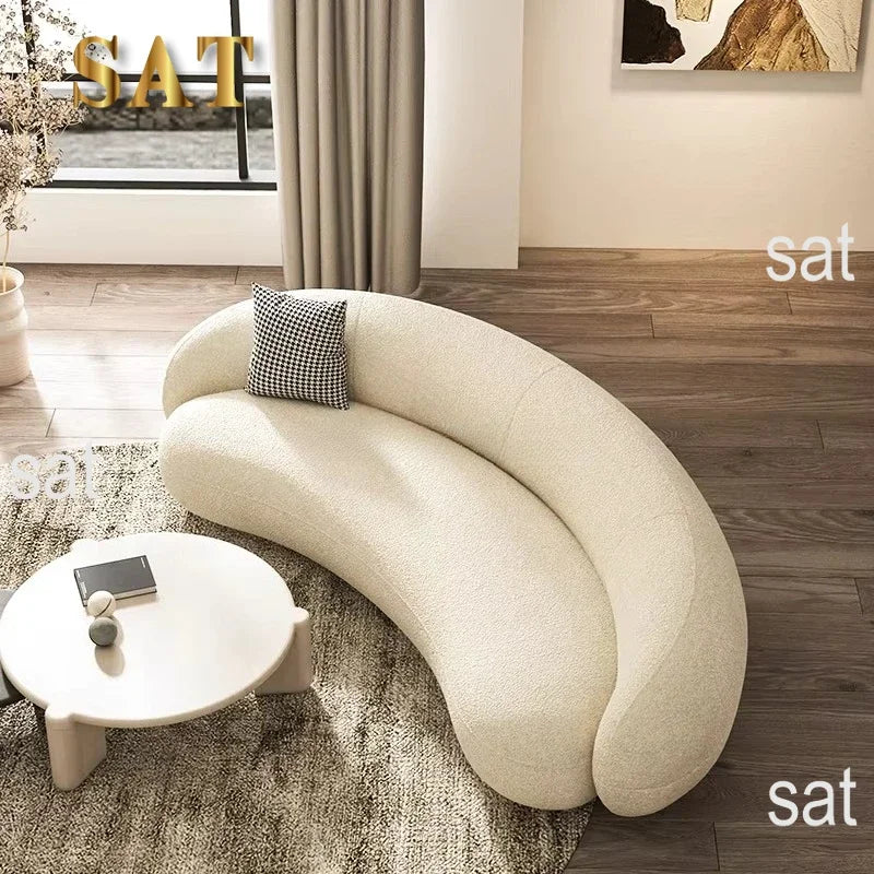Hot Sales Nordic Style Living Room Special-shaped Sofa Curved Velvet Sofa