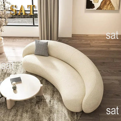 Hot Sales Nordic Style Living Room Special-shaped Sofa Curved Velvet Sofa
