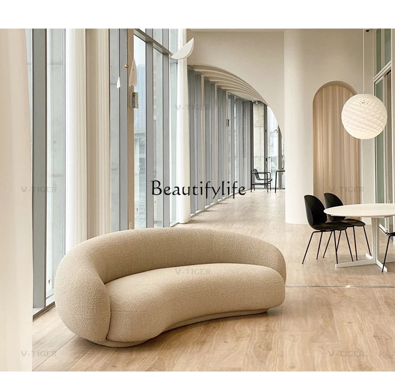 Whole house furniture Nordic Light Luxury Minimalist Cashew Sofa Designer Curved Living Room Fabric Craft Sofa Combination