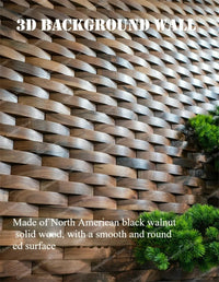 3D Mosaic Wall Panel Black Walnut Solid Wood Light Luxury Simple Acoustic Diffuser Background Wall Decoration Wall Stickers