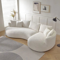 Fashion Beige Curved Sofa with Ingenious Shape Easy to assemble Soft and comfortable for indoor living room furniture