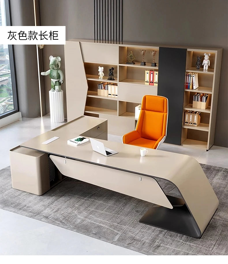 luxury L-shaped Boss Office Desk Modern Organizer Inventory Computer Desk Minimalist European Escritorio Oficina Furniture home