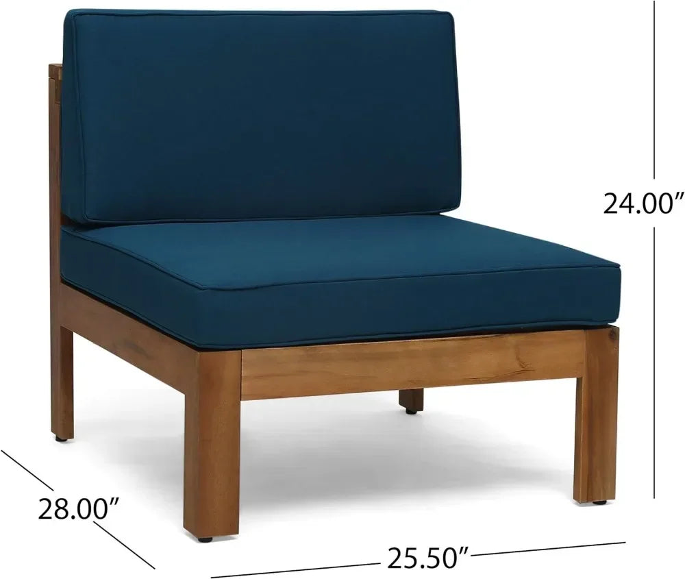 For Outdoor Acacia Wood 5 Piece Sofa Set, Teak Finish
