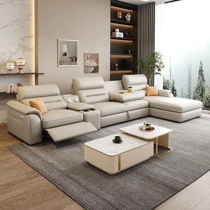 *-/2025  Italian Modern Luxury Leather Recliner Sofa Electric Reclining Sofa Living Room Furniture