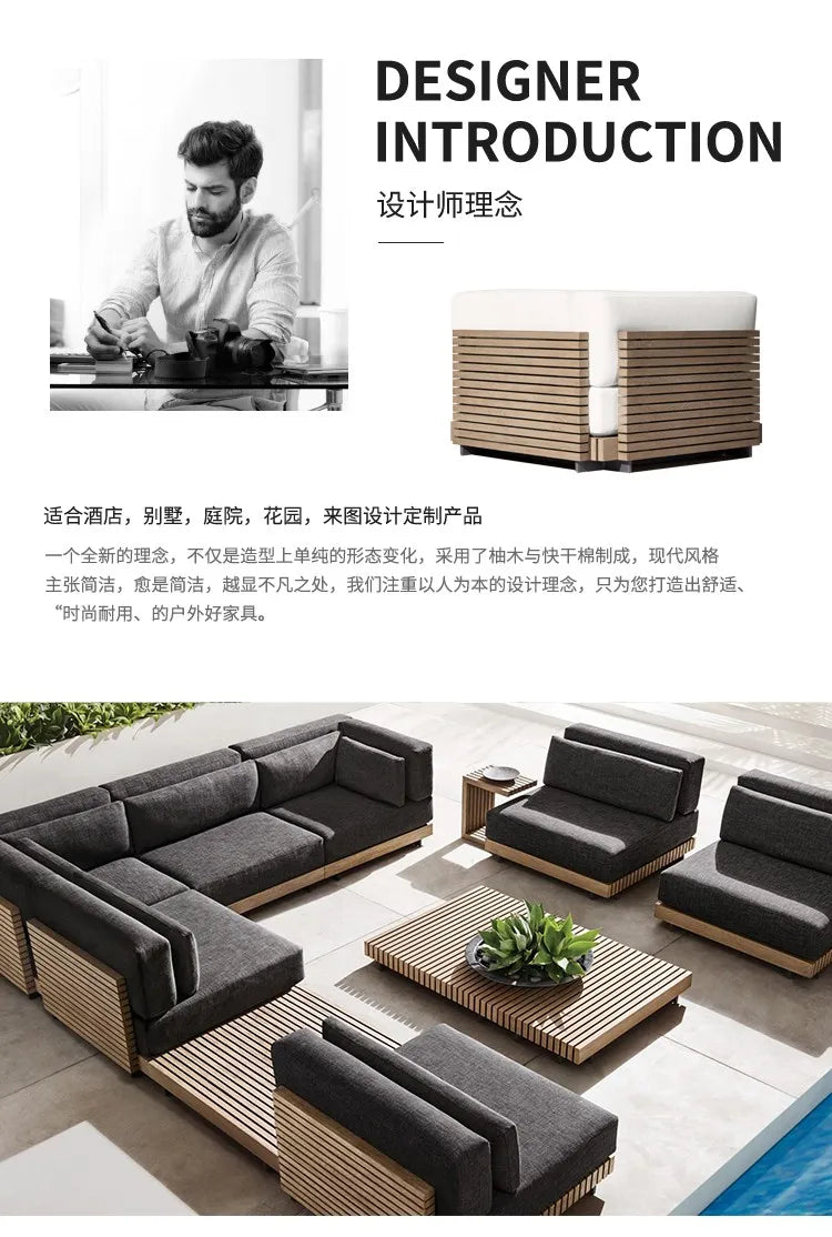 Modern Sun-proof Garden Sets Soild Wood Part Tiny Houses Sectional Garden Sets Nordic Outside Salon De Jardin Garden Furniture