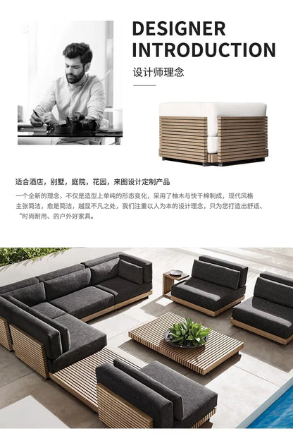 Modern Sun-proof Garden Sets Soild Wood Part Tiny Houses Sectional Garden Sets Nordic Outside Salon De Jardin Garden Furniture