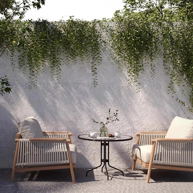 Outdoor Sofa Teak Outdoor Balcony Courtyard Rope Weaving Outdoor Tea Table Combination Garden Solid Wood Furniture