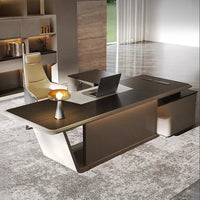 High Quality Light LuxuryOffice Desk Boss L Shaped Work Manager Computer Desks Executive Shelf Escritorio Oficina Furniture