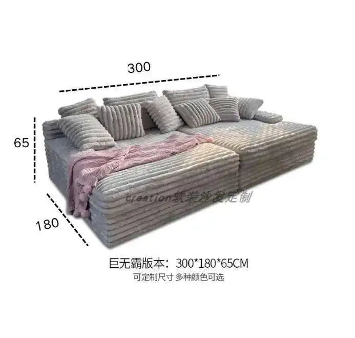 Light luxury lazy sofa thick velvet cloud sofa large sitting deep removable and washable combination living room 2024 new