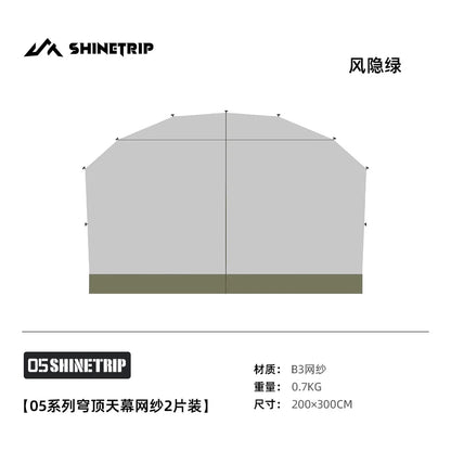 Outdoor Camping Bib Mesh Tent Accessories ShineTrip Silver-Coated Waterproof Customizable Modular Tent System Dome Shelter Parts