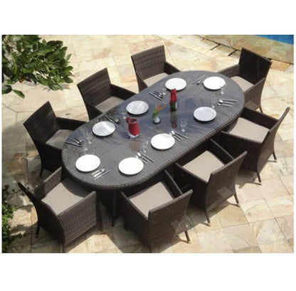 Outdoor Dining Room Furniture Glass Dining Table and Chairs