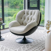 Ergonomic Reclining Chair for Living Room, Grey Nordic Style, Back Support, Rotating Footrest, Luxury Decoration