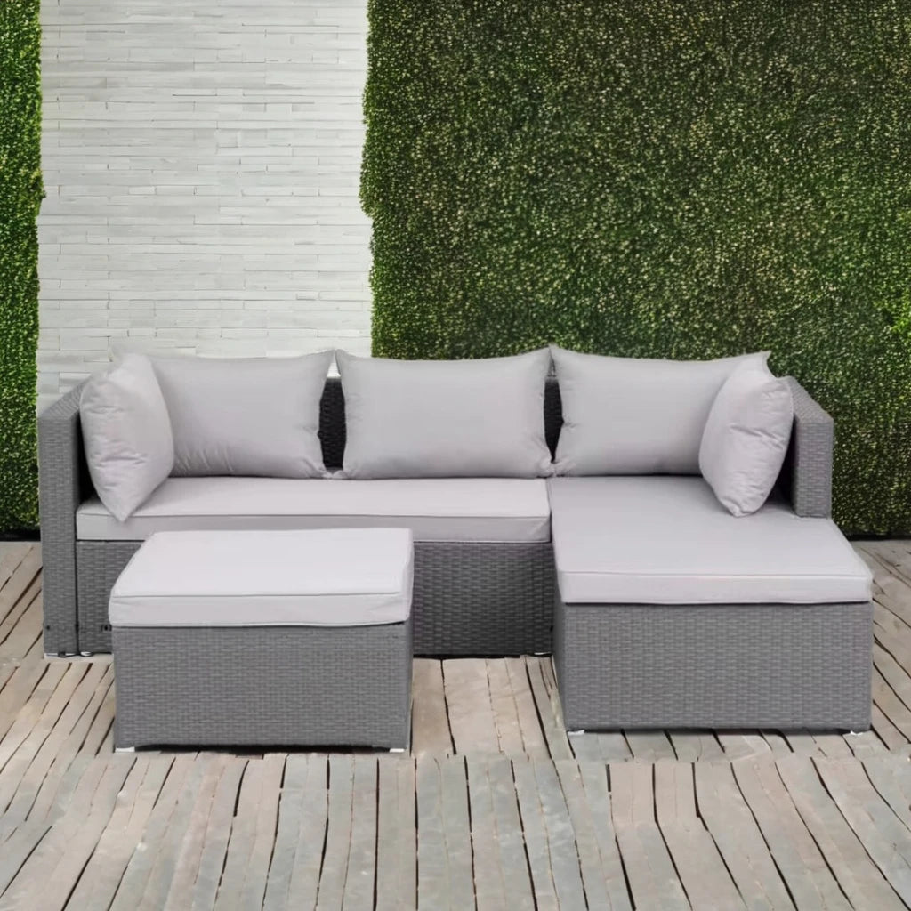 Promotional  Modern Design Patio PE Rattan Garden Furniture Garden Furniture Outdoor 3pc Rattan Wicker Sofa Corner Sofa Set