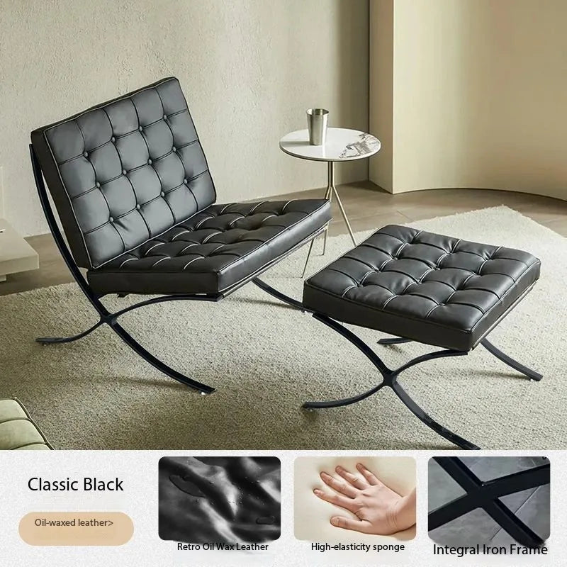 Light luxury small sofa chair Barcelona chair single living room bedroom designer lazy leisure sofa recliner