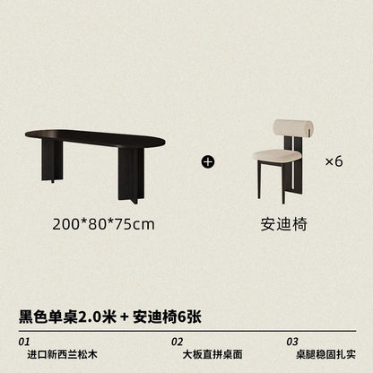 HTT oval dining table and chairs retro living room modern light luxury dining room rock slab home accessories