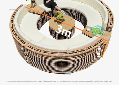 Outdoor PE Rattan Garden Sofas Courtyard Open-air Sofa Chair Combination Outdoor Garden Leisure Balcony Full Arc Sofa Chairs FF