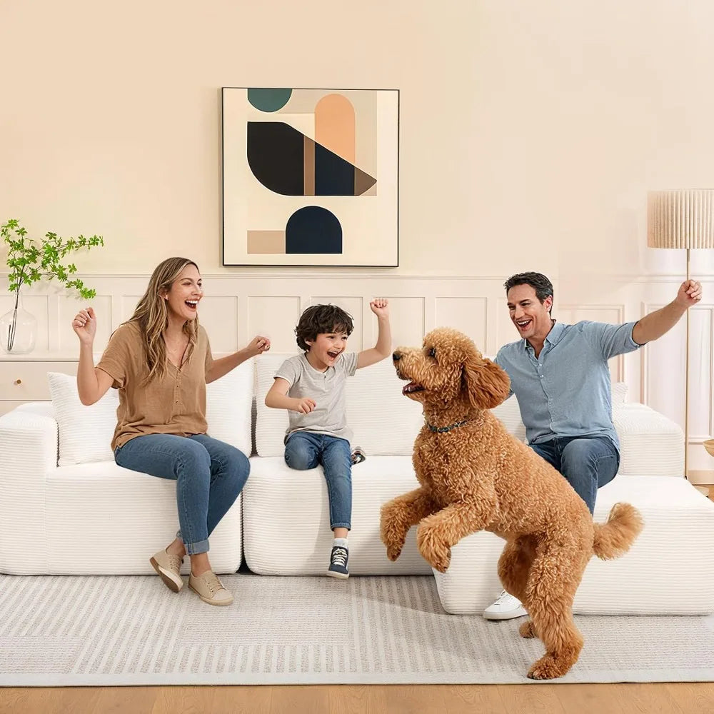 2025 New 108-inch Cloud Sofa Set, Modular Sofa with L-shaped Chaise Longue, Deep Seat Modular Sofa Set