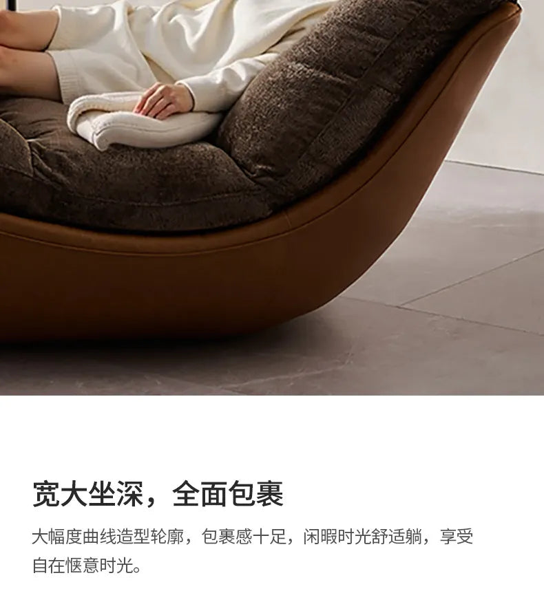 Italian minimalist living room couple double sofa recliner advanced reclining sleeping lazy sofa down