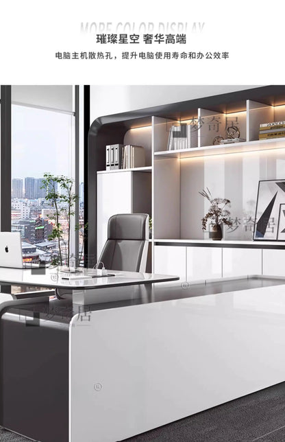 Asthetic Executive Luxury Desk Manager L Shaped Modern Designer Computer Table Organizer Workstation Escritorio Office Furniture