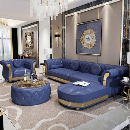 Luxury Chesterfield Sofa Home Office Hotel Living Room Furniture Modern Leather Sofa Set Подставка Под Ноги Офисная Divano
