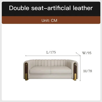 Luxury classic leather sofa set for living room and bedroom, perfect for reception and relaxation in Nordic style