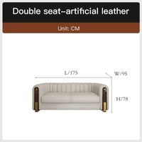 Luxury classic leather sofa set for living room and bedroom, perfect for reception and relaxation in Nordic style