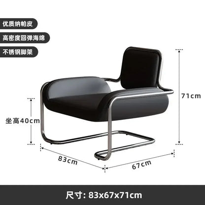 Nordic single chair medieval stainless steel special-shaped convex chair light luxury living room reception leisure chair