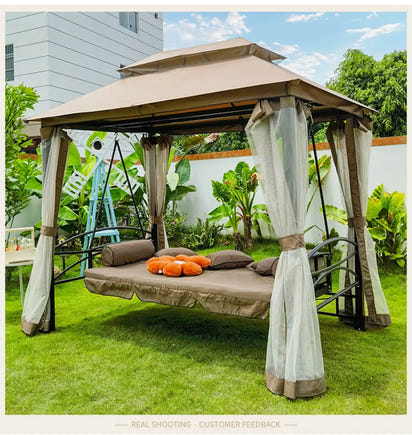 Outdoor Swing Garden Rocking Chair Wrought Iron Double Adult Balcony European Shaker Patio