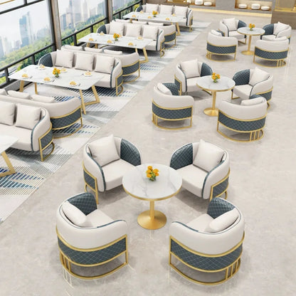 Combinaison de canapé de négociation de réception, Table et chaise de bureau de vente, zone de repos pour hall d'hôtel