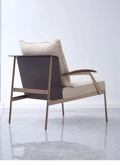 Single Light Luxury Designers Stainless Chair  Minimalist Backrest Armchair Negotiation Living Room Chair Sofa Stool Furniture
