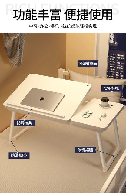 Bedside desk for dorm students, multifunctional foldable laptop desk, window sill desk board