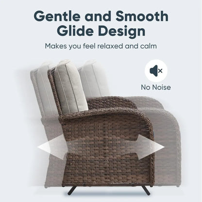Hot Sale.Brown,6 Pieces Wicker Patio Conversation Sets with Outdoor Swivel Rocker Chairs and Loveseat Glider Chair-NEW