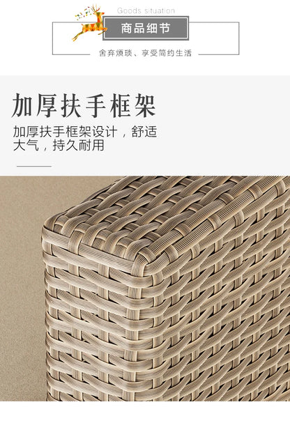 Outdoor Coffee Table Garden Sofas Combination Leisure Nordic Lawn Garden Sofas Simple Pe Rattan Furniture Sofá Jardín MHHYSF