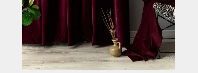 Luxury Nordic Minimalist Blackout Velvet Curtains for Bedroom Living Room Orange Home Decor Custom Tulle and Valance
