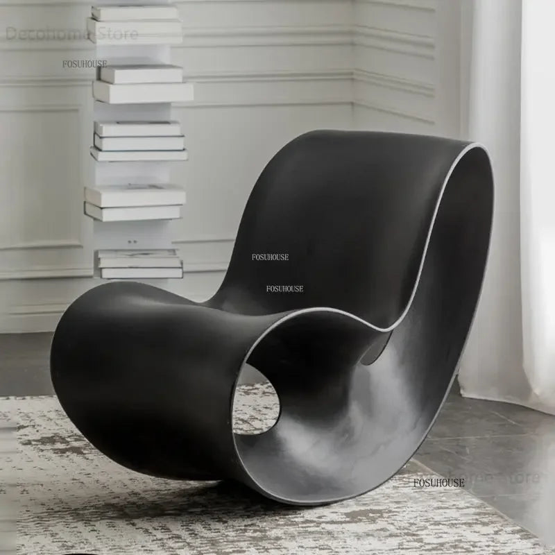European Plastic Living Room Chairs Lazy Single Sofa Chair Designer Lounge Chair Living Room Furniture Creative Rocking Chair