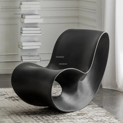 European Plastic Living Room Chairs Lazy Single Sofa Chair Designer Lounge Chair Living Room Furniture Creative Rocking Chair