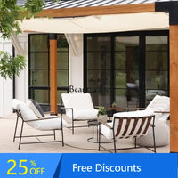 Designer Cream Style Fabric Recliner Living Room Balcony Leisure Saddle Leather Single Sofa Chair