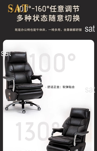 /Electric Leather Boss Chair Modern Design Comfortable Ergonomic Trendy Chair Swivel Arm Footrest Salon Silla Oficina Furniture