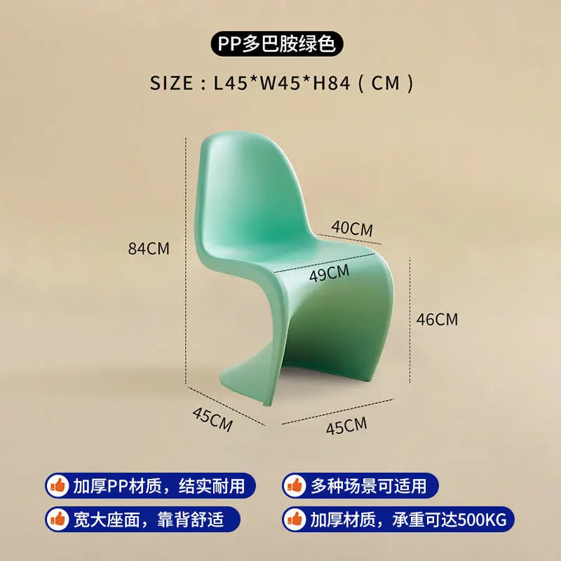 Plastic chair Nordic creative simple transparent plastic back chair chair stool