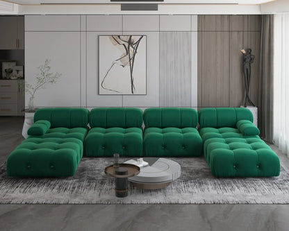 A For ATUNUS Popular Design Corner Modular Sectional Sofa Artistic High Fashion Velvet Fabric U Shape Couch For Hotel
