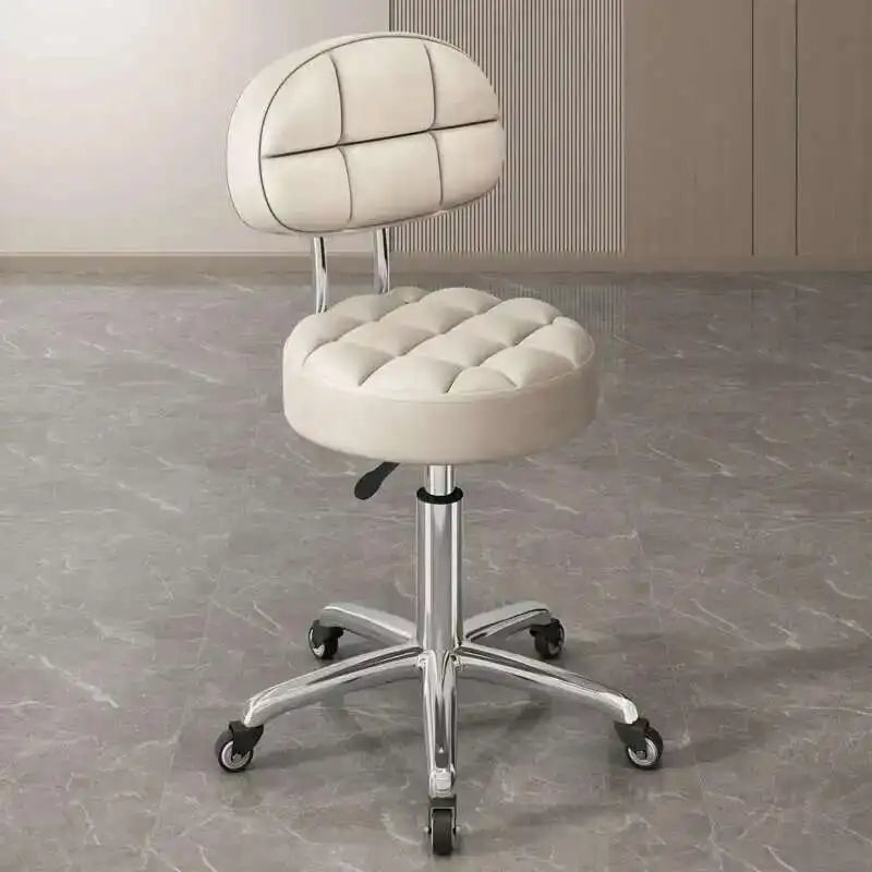 Barber Nail Salon Chair Swivel Wheels Rotating Salon Hair Stylist Barbershop Equipment Furniture Professional Rolling Silla