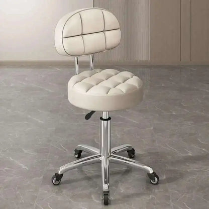 Barber Nail Salon Chair Swivel Wheels Rotating Salon Hair Stylist Barbershop Equipment Furniture Professional Rolling Silla