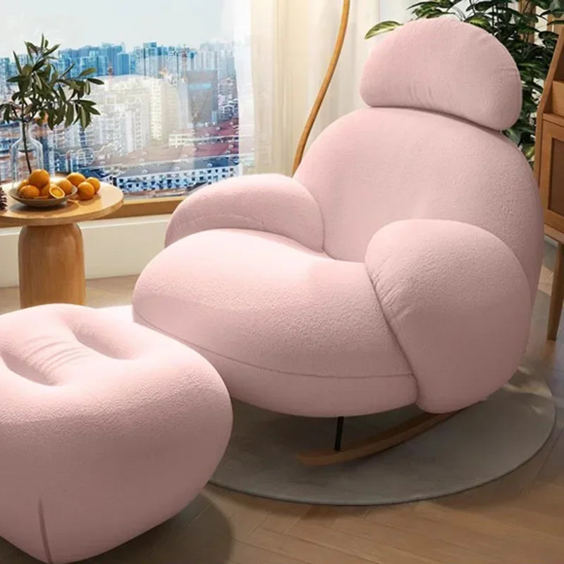 Back Support Pink Chairs Modern Cute Designer Nordic Chair Lounge Recliner Luxury Sillones Modernos Para Sala Home Furniture
