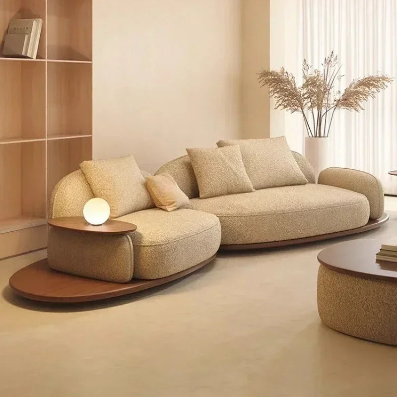 Home Living Room Coffee Designer Creative Three Person Log Style Furniture Modern Simple Sofa Morocco Fabric Sectional Sofas