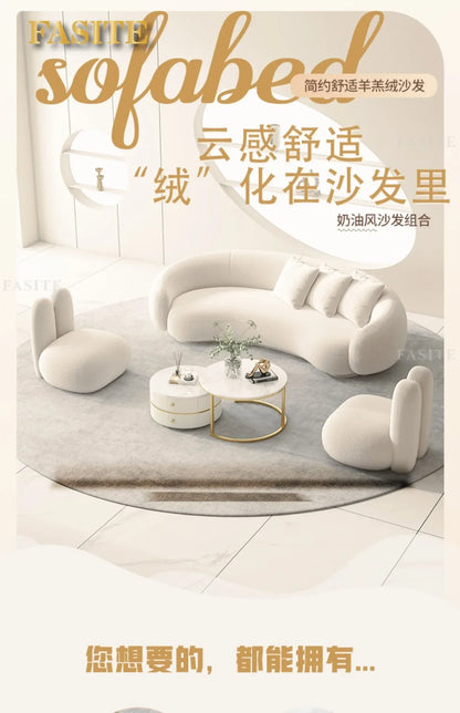 Nordic fabric sofa living room modern simple small apartment light luxury arc creative technology cloth