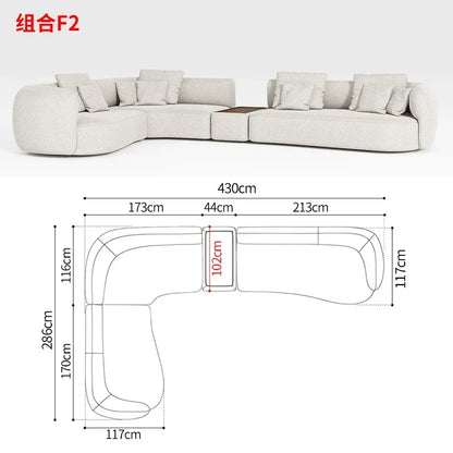 M78 Minimalist sofa large apartment living room special-shaped corner fabric, modular combination sofa