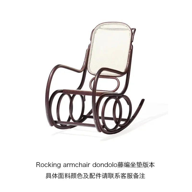 Natural rattan Nordic Ins rocking chair balcony chair living room home lazy rocking simple recliner nap