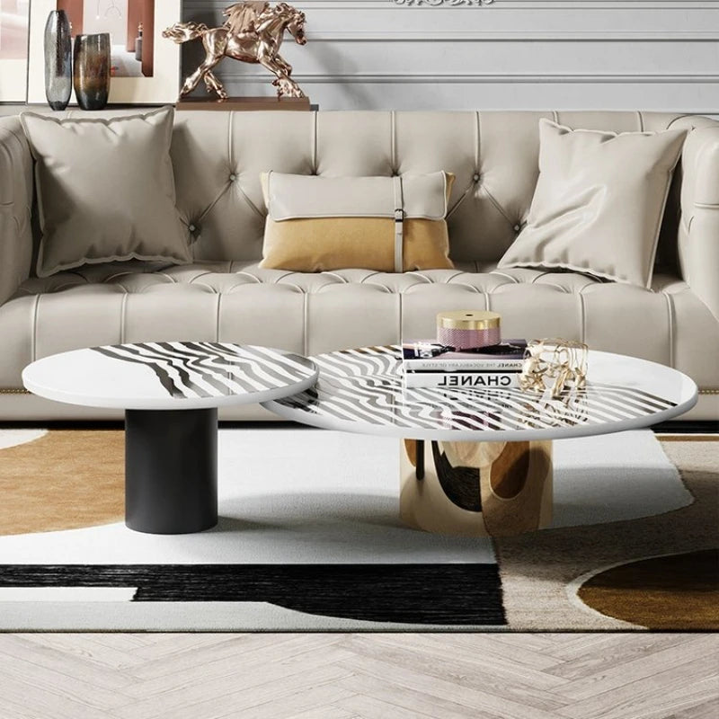 Table basse en marbre à motif zèbre, fonction combinée, élégante, spéciale, meubles de salon, Salongbord XYCJ